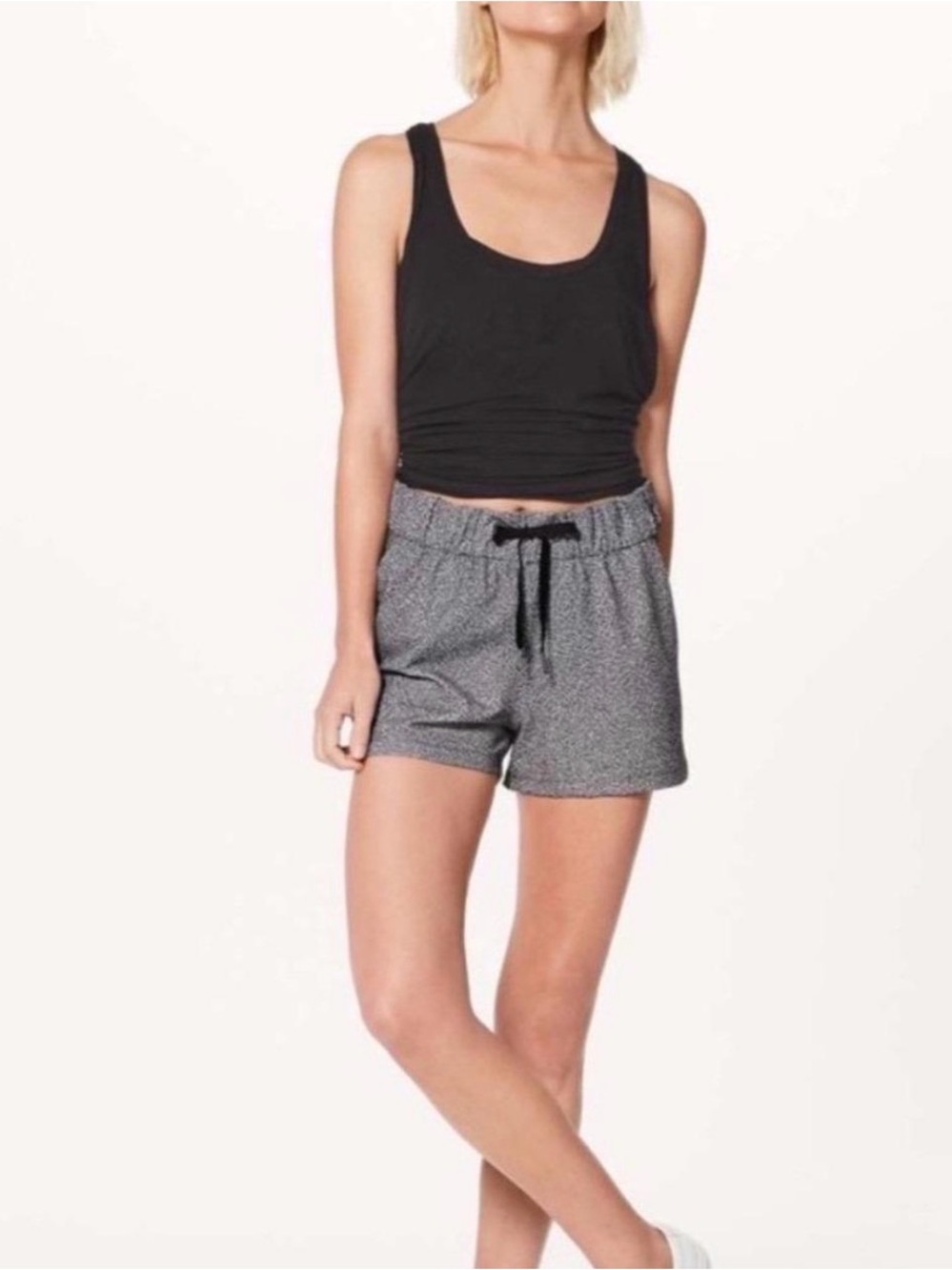 lululemon athletica Women's Heathered Gray Drawstring Athletic Shorts